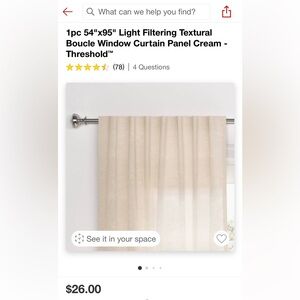 Threshold curtains pair boucle off white
